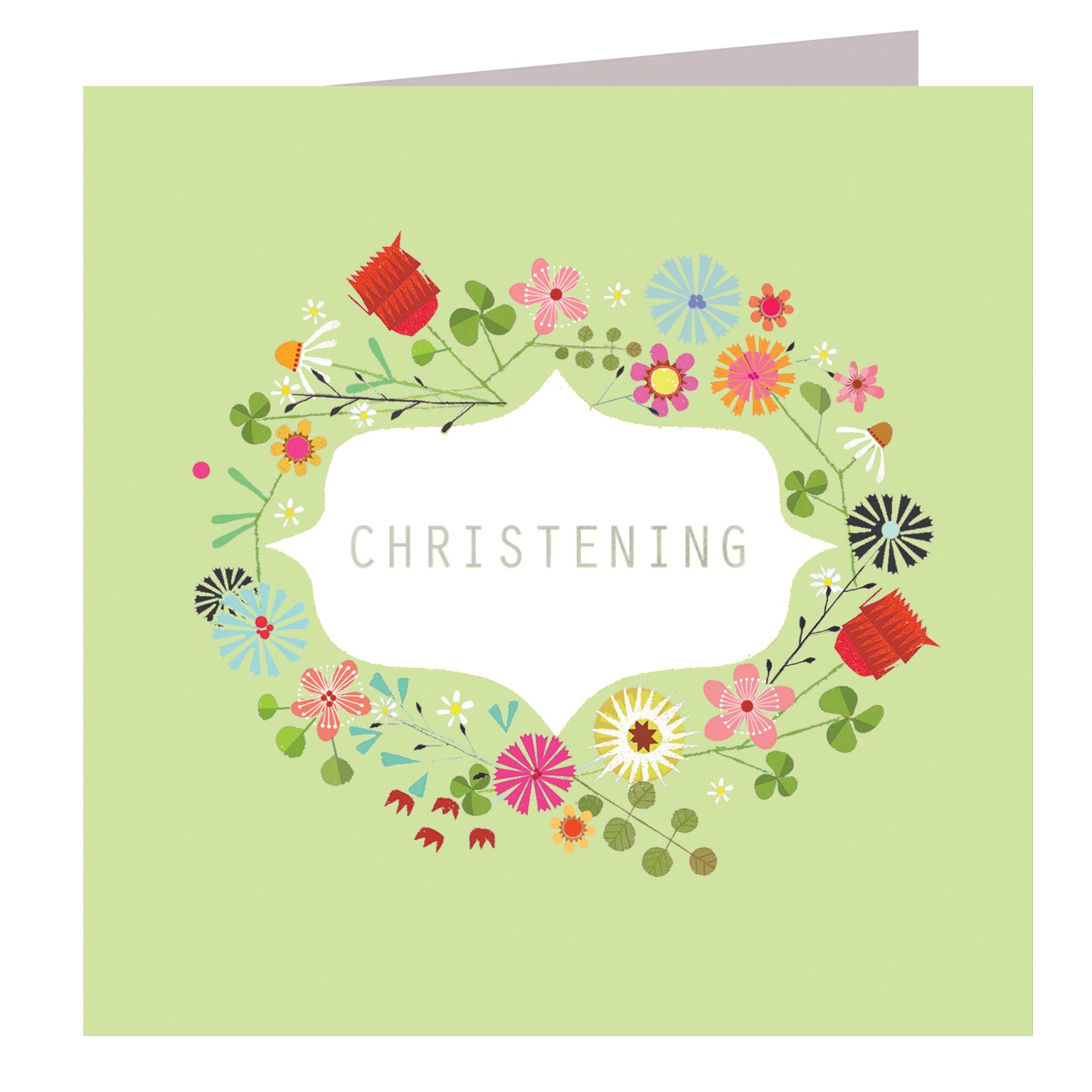 FL19 silver foiled Christening card