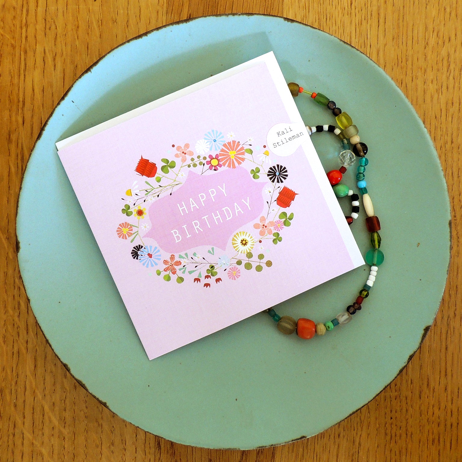 FL24 floral happy birthday card