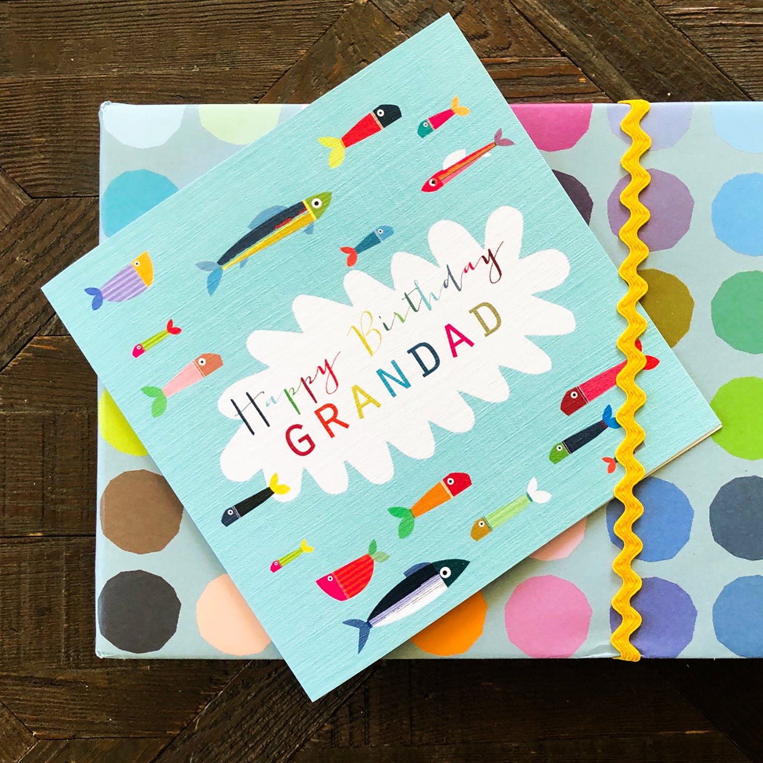 FM03 grandad birthday fish card