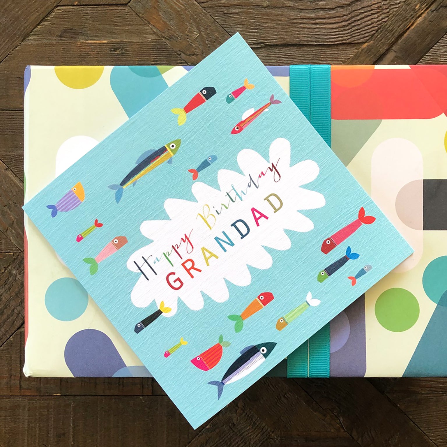 FM03 grandad birthday fish card
