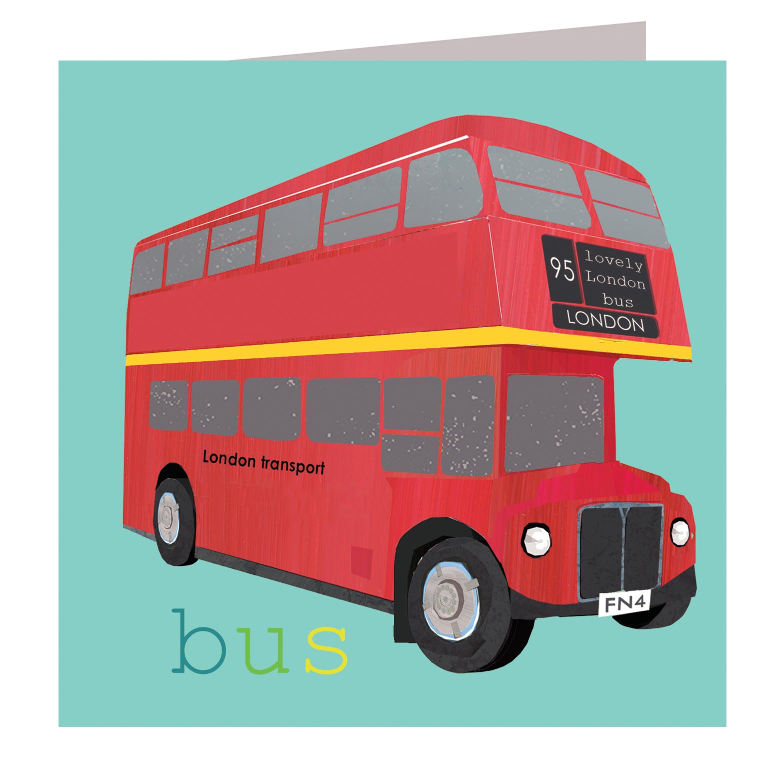 FN02 london bus greetings card