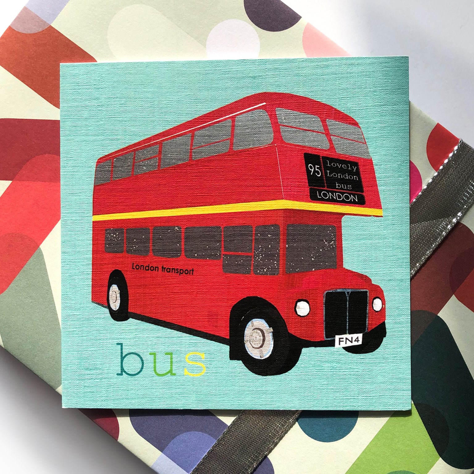 FN02 london bus greetings card