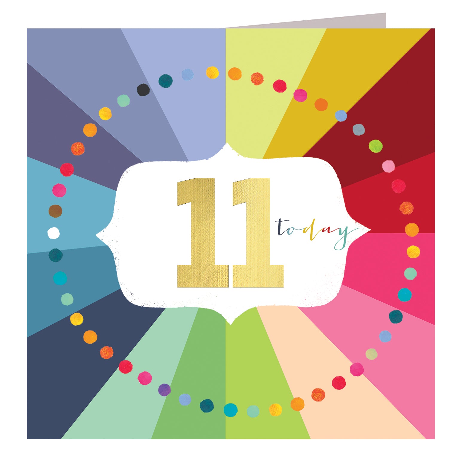 GC11 colourful cloud 11th birthday card