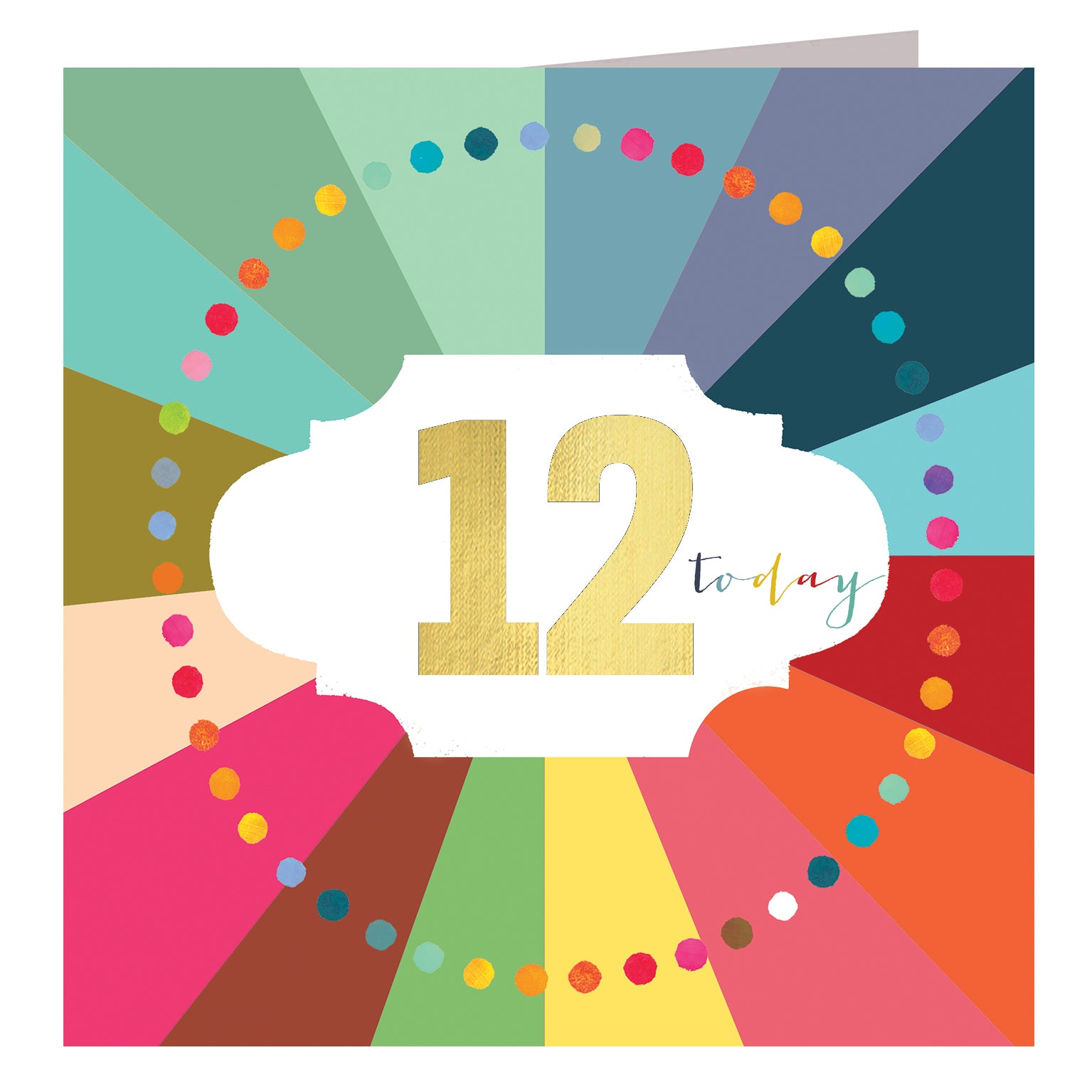 GC12 colourful cloud 12the birthday card
