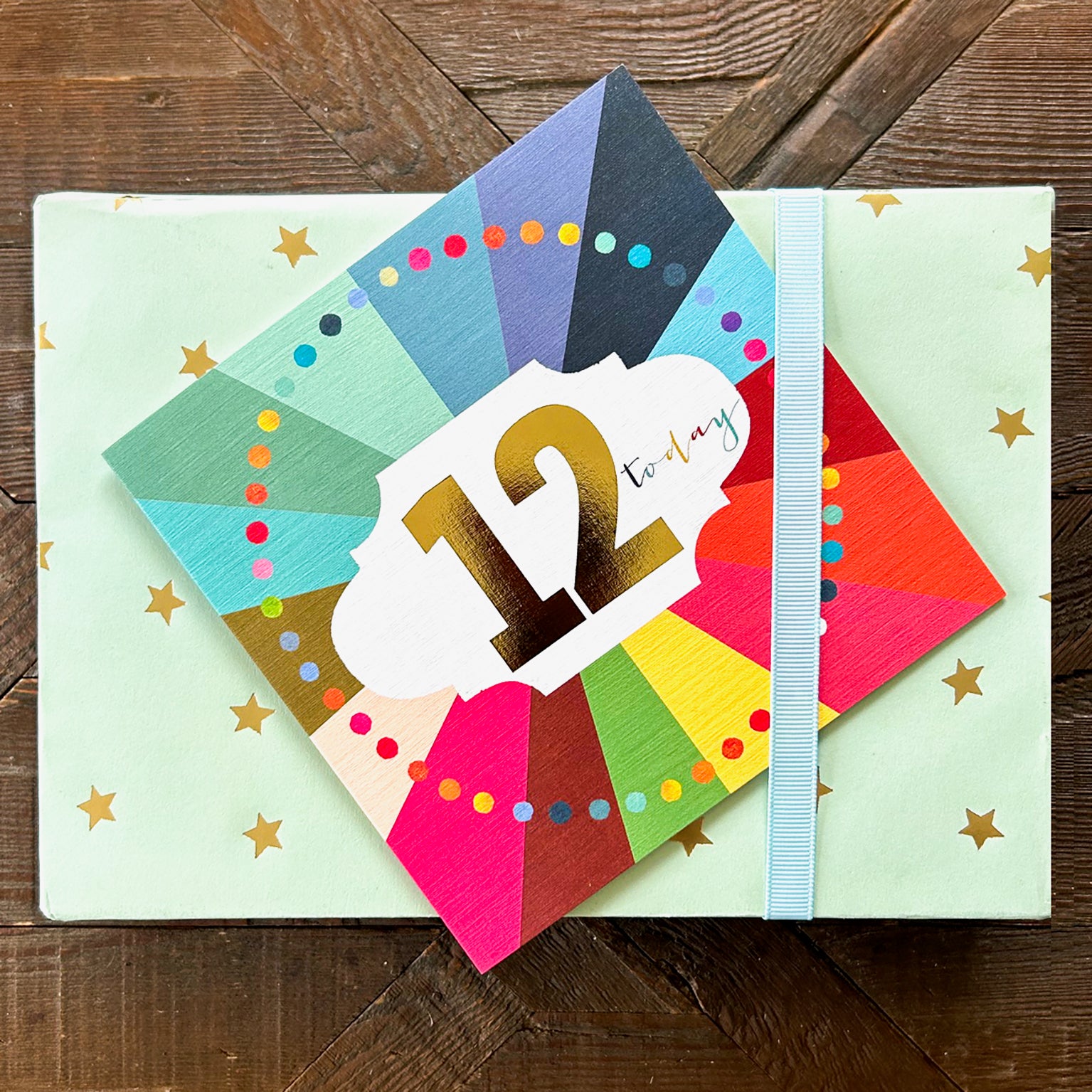 GC12 colourful cloud 12the birthday card