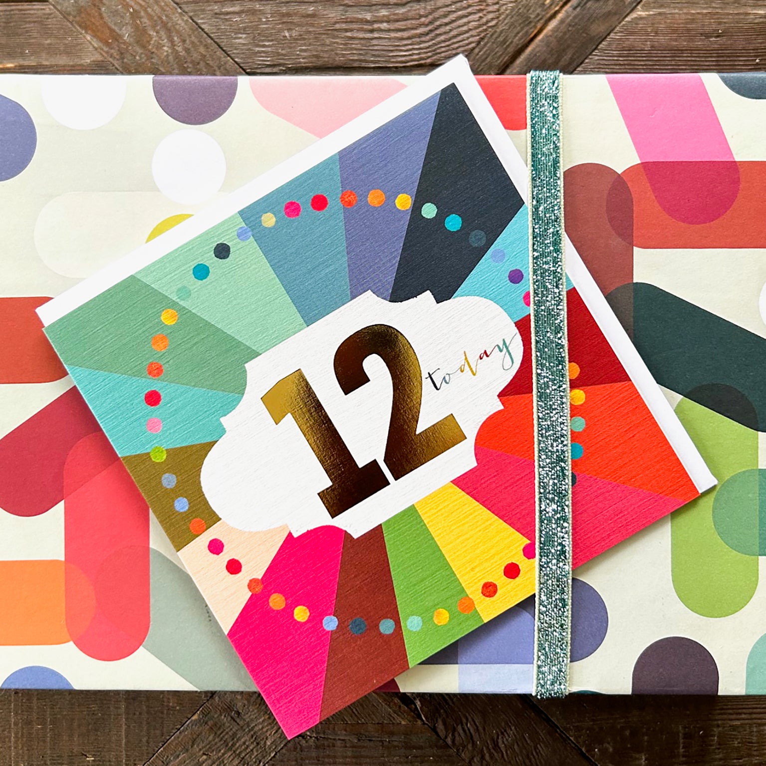 GC12 colourful cloud 12the birthday card