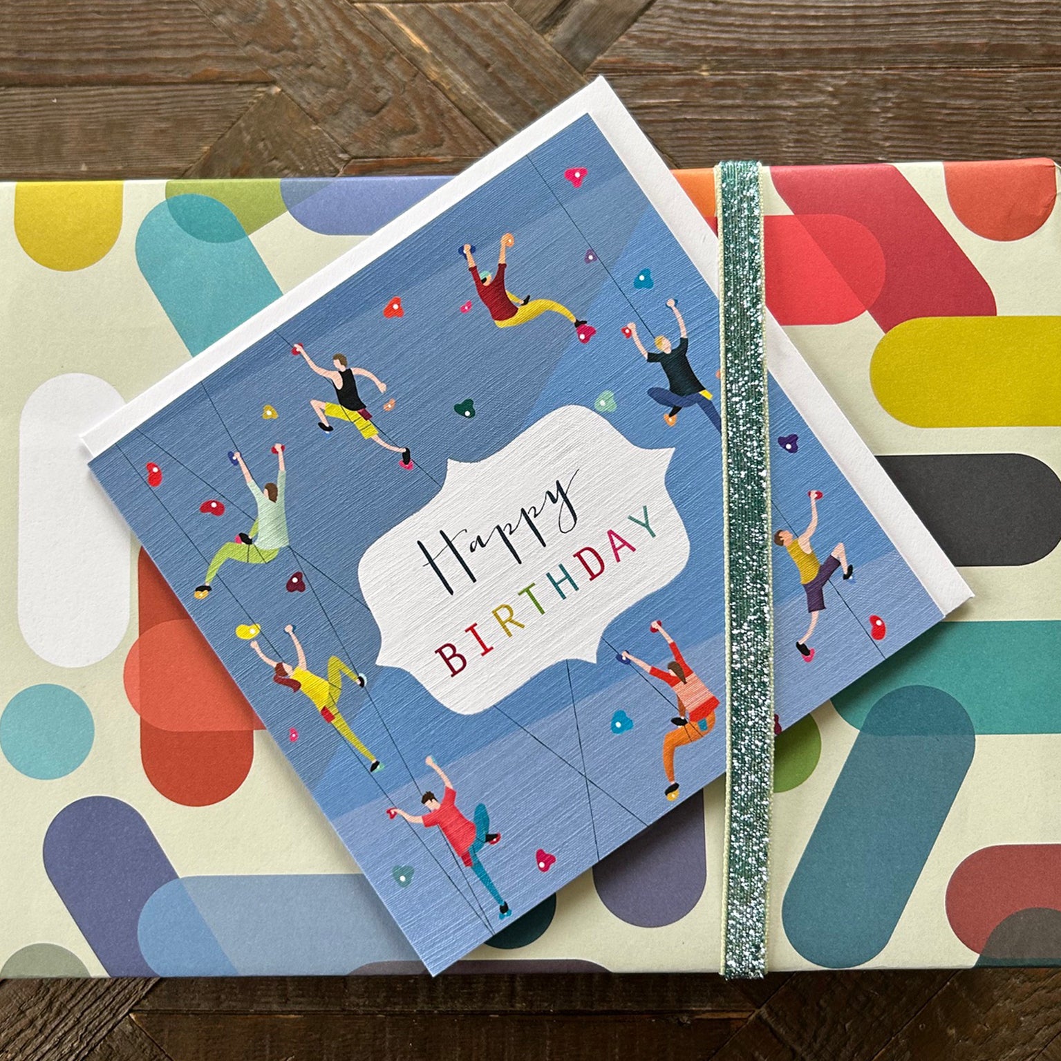 HB02 rock climbing birthday card