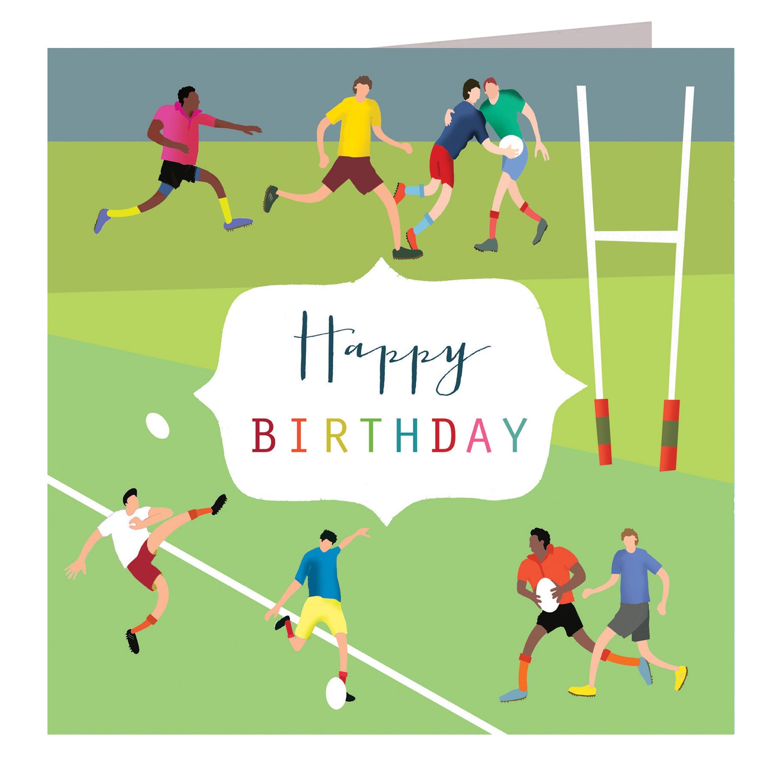 HB05 rugby happy birthday card