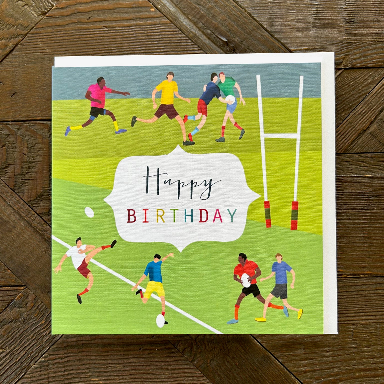HB05 rugby happy birthday card