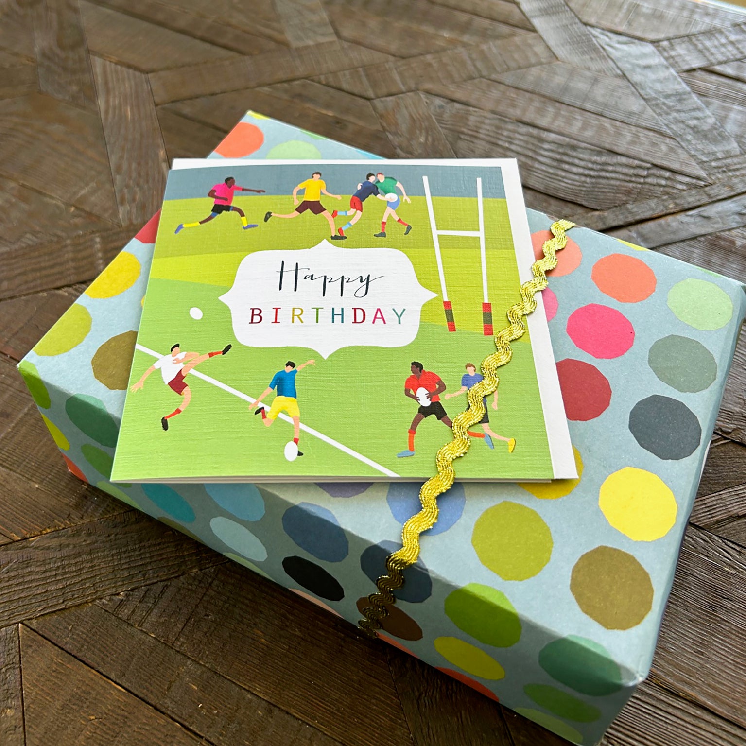 HB05 rugby happy birthday card