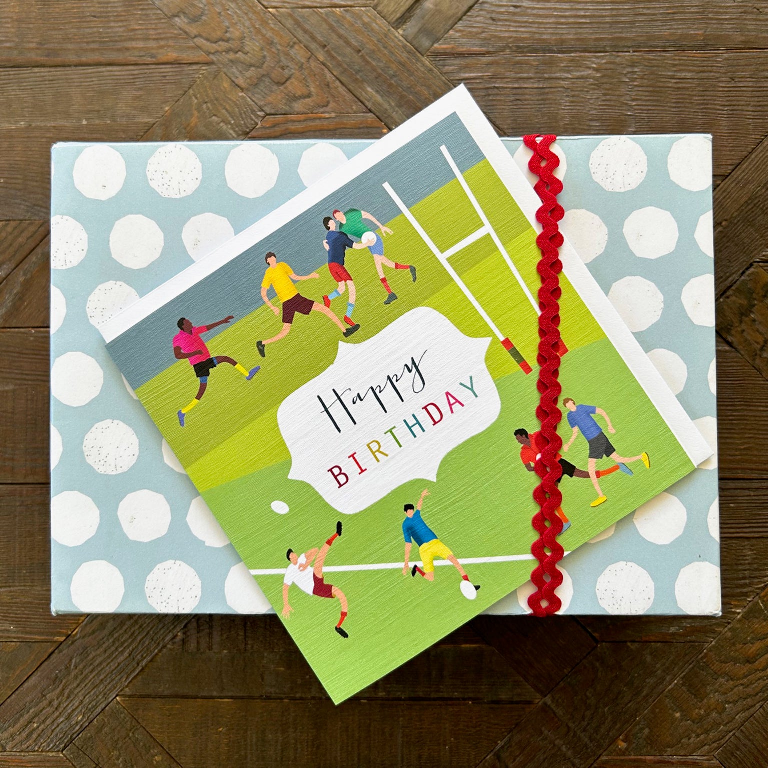HB05 rugby happy birthday card
