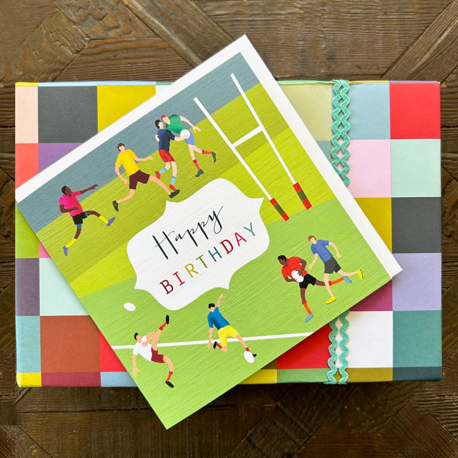 HB05 rugby happy birthday card