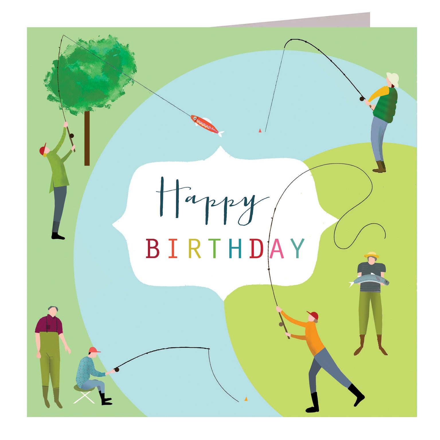 HB08 fishing happy birthday card