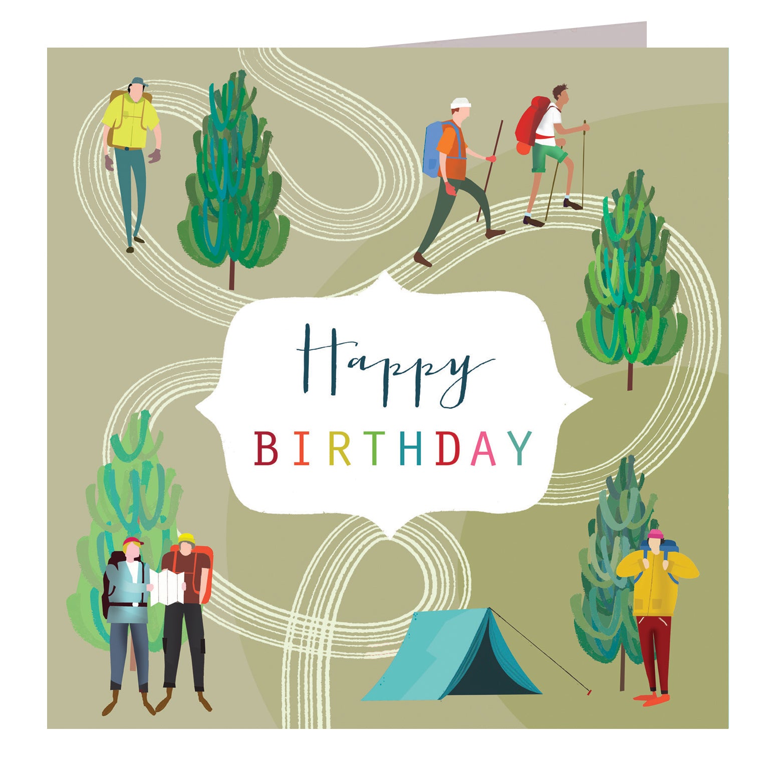 HB11 hiking happy birthday card