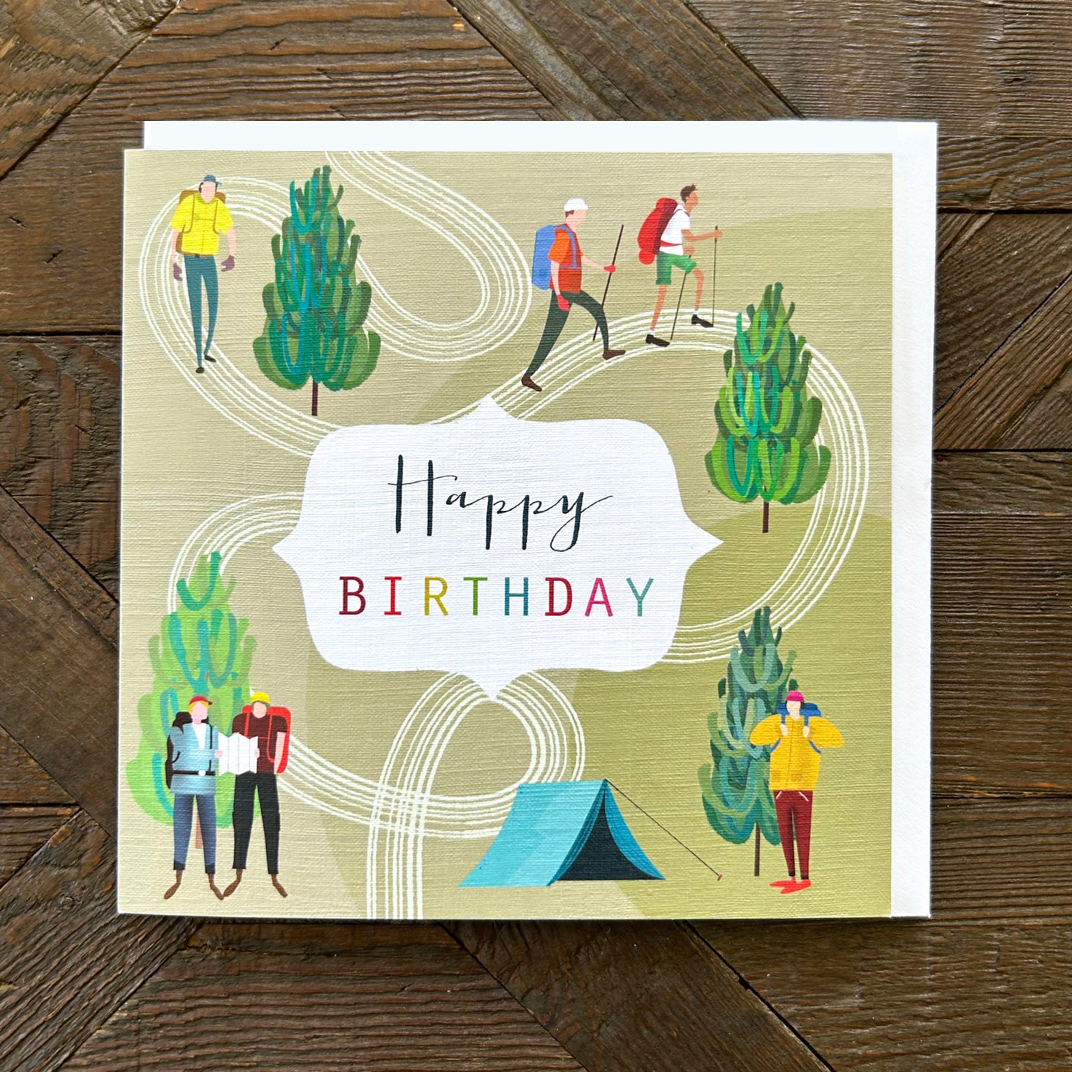 HB11 hiking happy birthday card