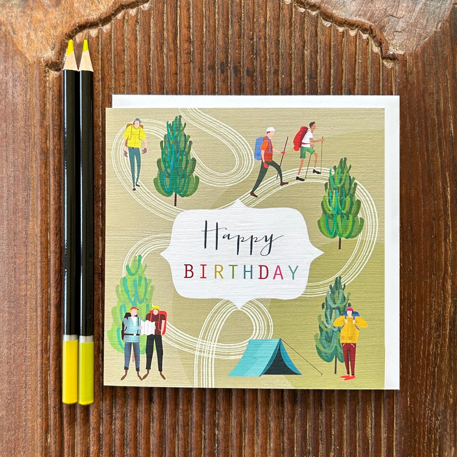 HB11 hiking happy birthday card