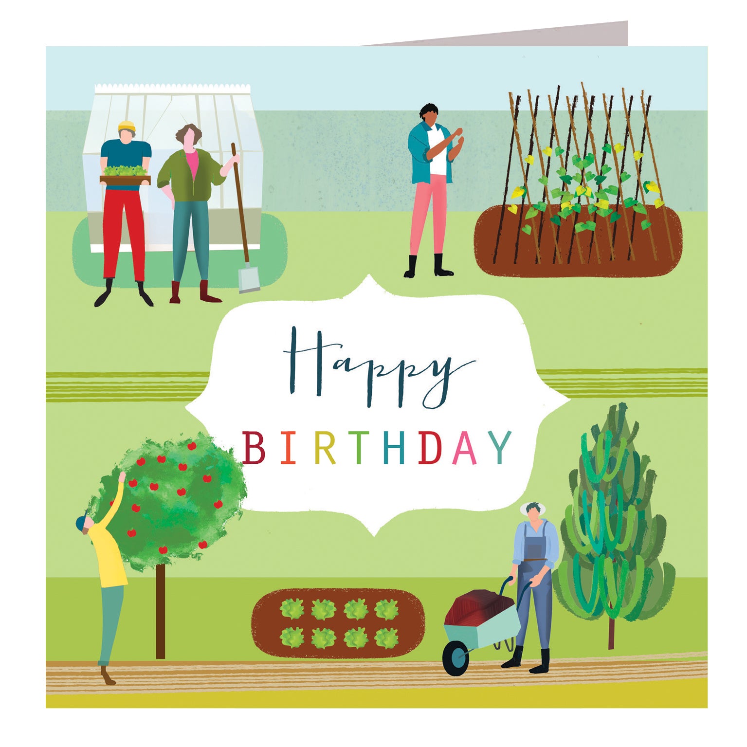 HB12 gardening happy birthday card