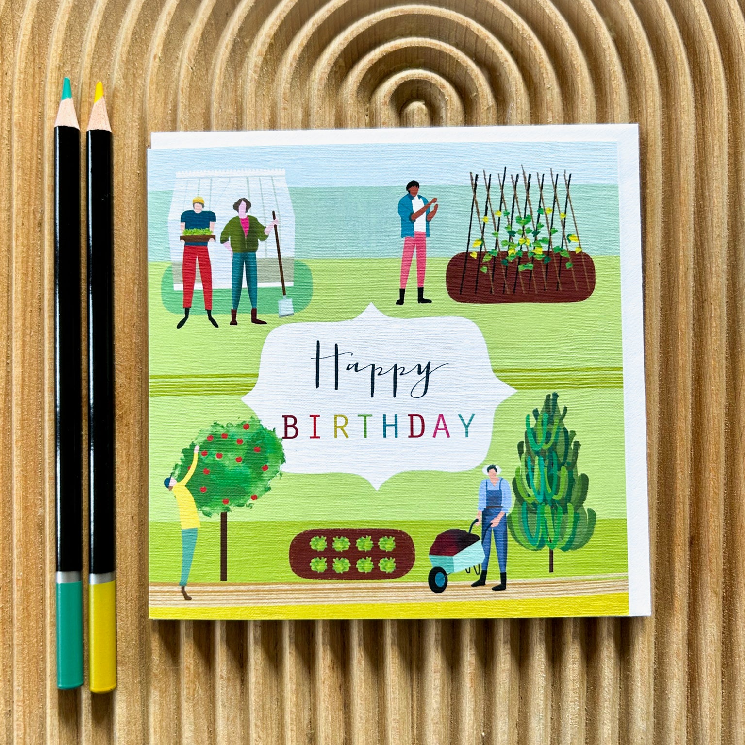 HB12 gardening happy birthday card