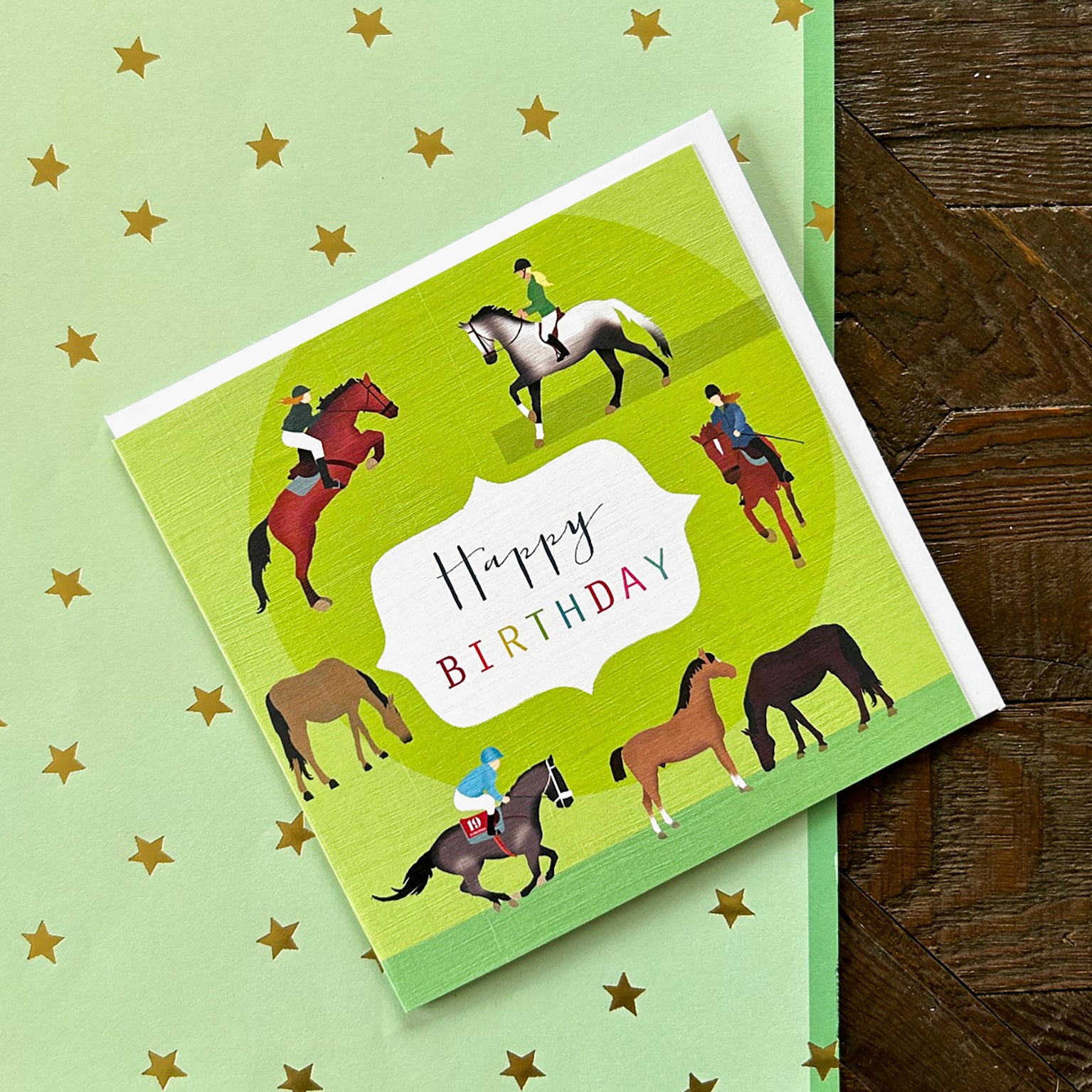 HBG05 horse riding birthday card