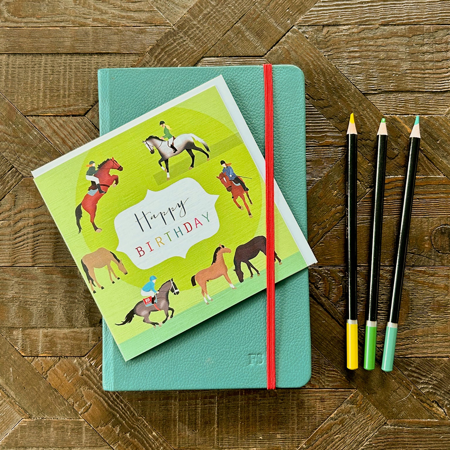 HBG05 horse riding birthday card