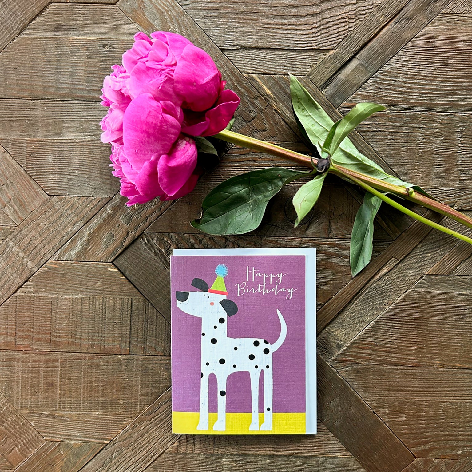 DG03 mini dalmatian birthday card