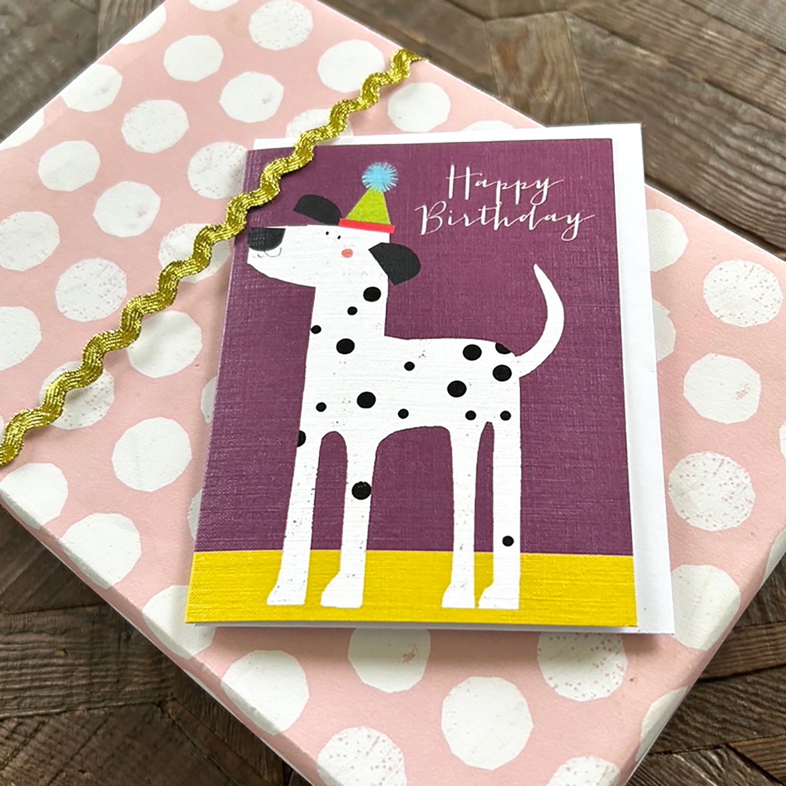 DG03 mini dalmatian birthday card