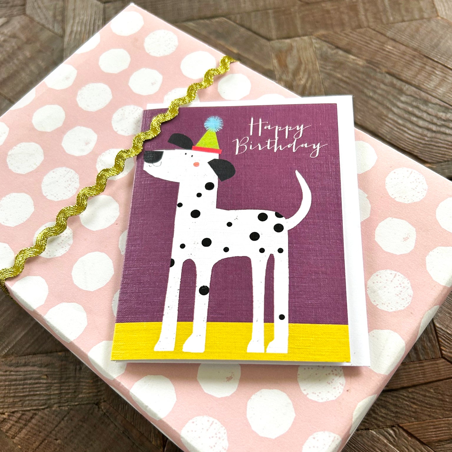 DG03 mini dalmatian birthday card