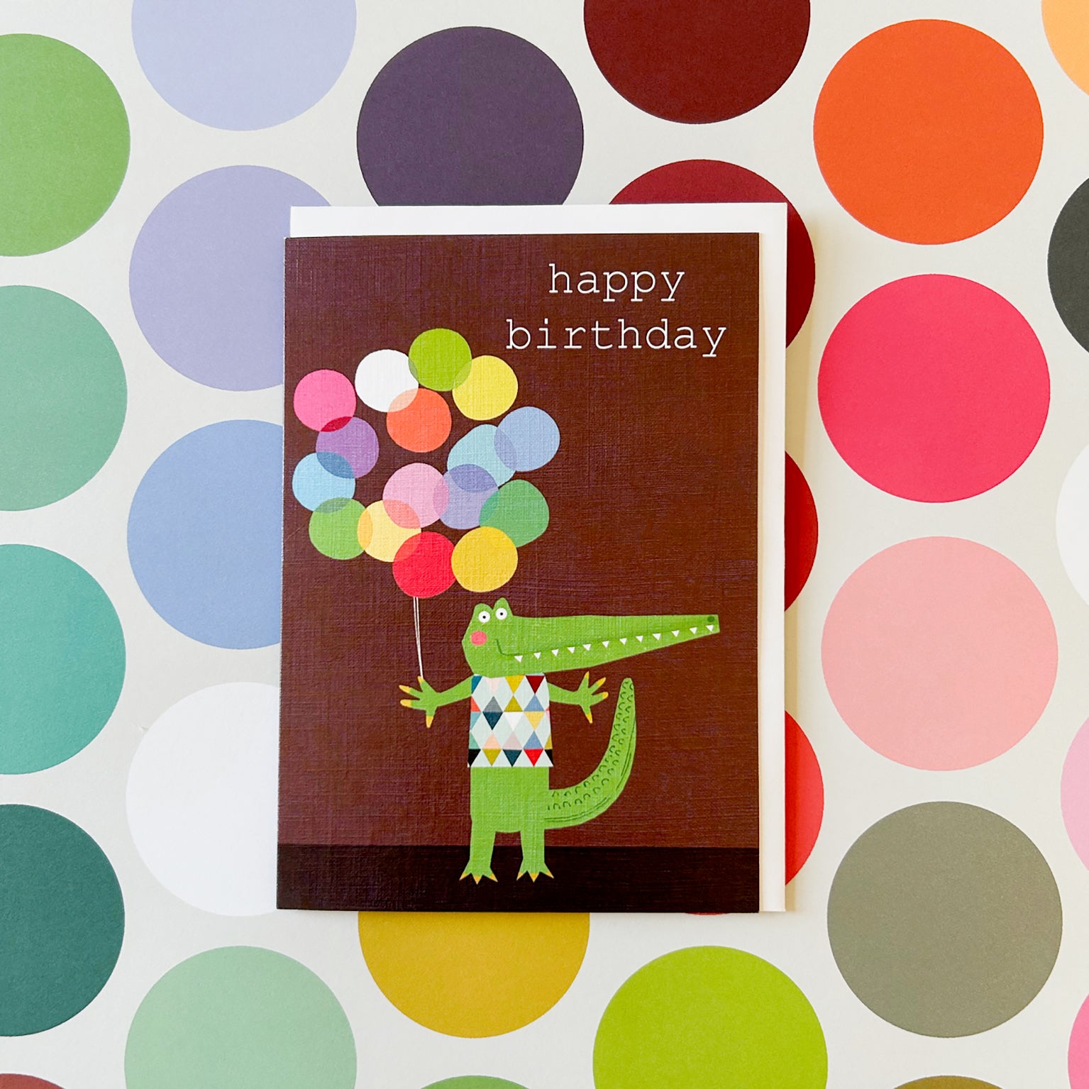 PA01 crocodile happy birthday card
