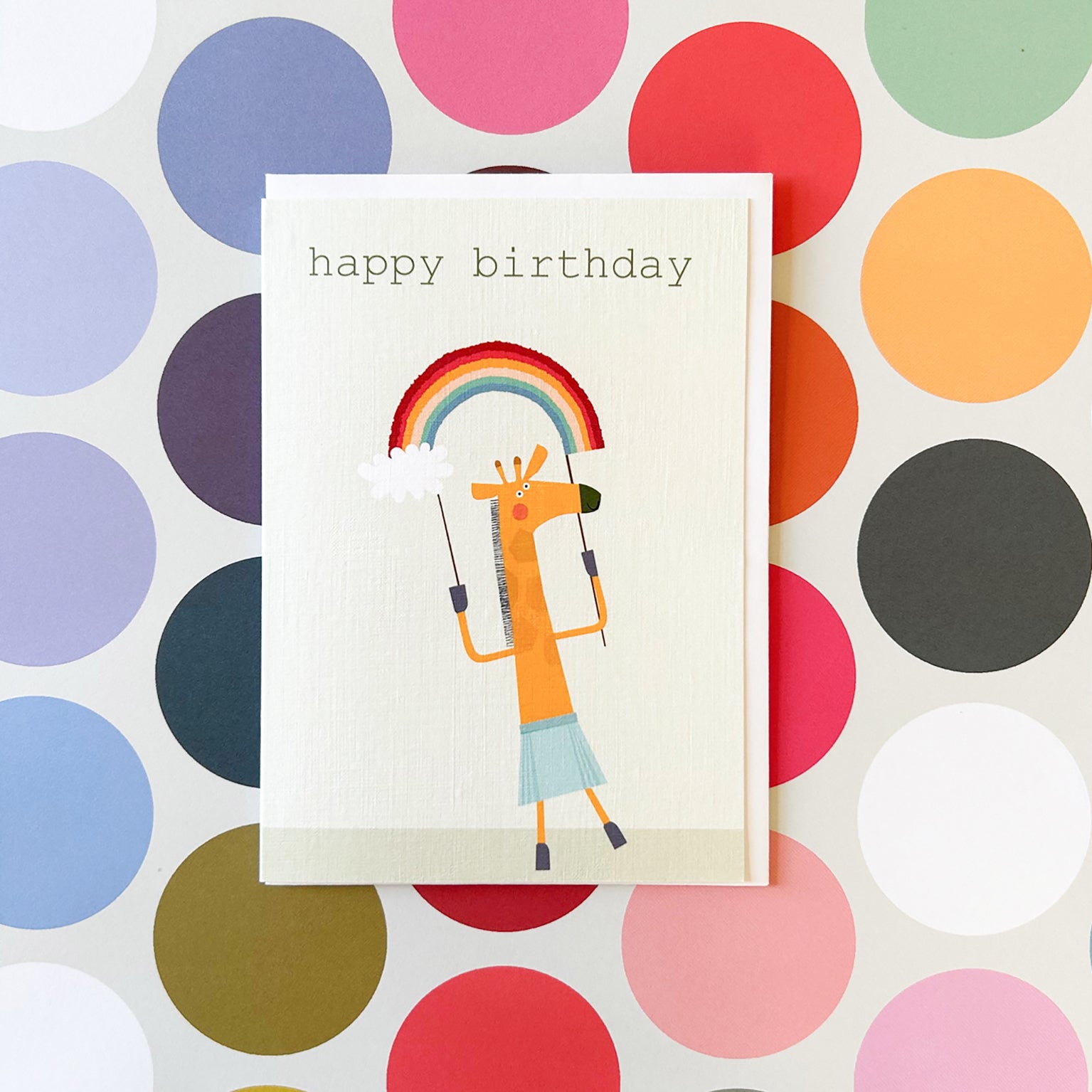 PA02 giraffe happy birthday card