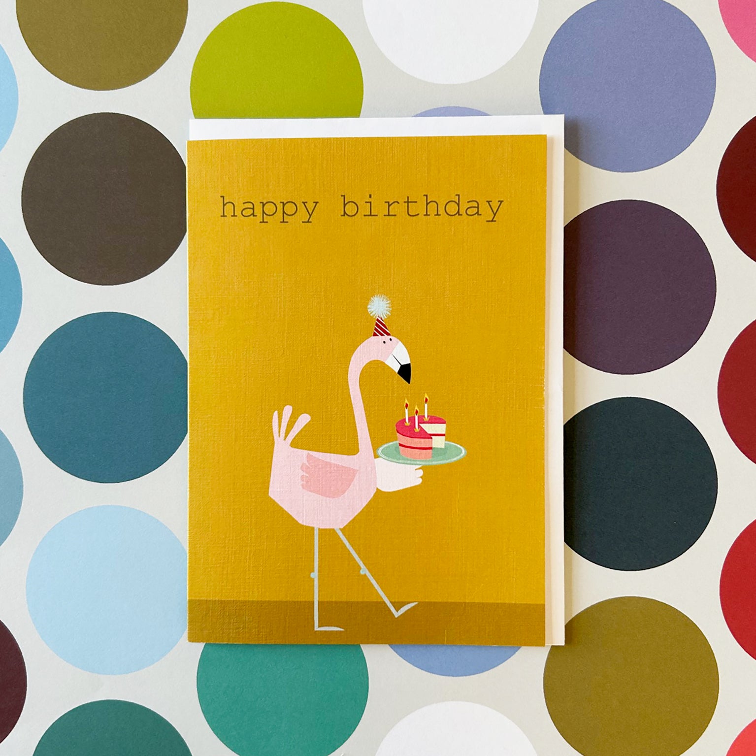 PA05 flamingo happy birthday card
