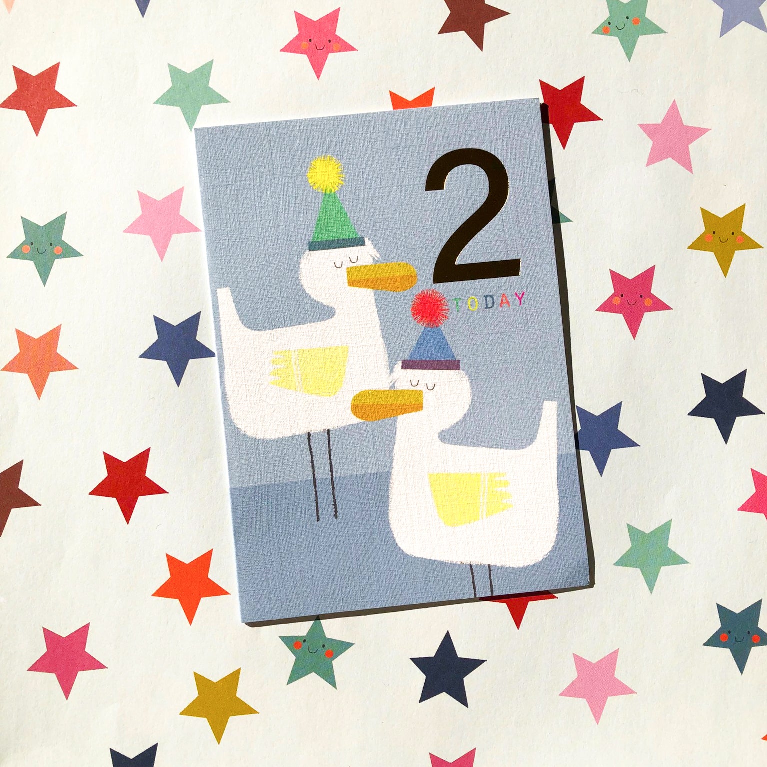 JES02 gold foiled ducklings 2nd birthday card