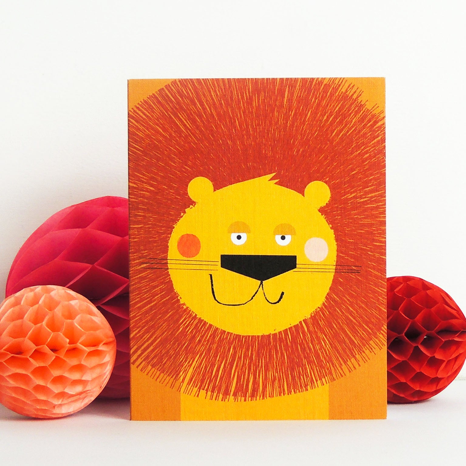 KAB02 mini lion greetings card