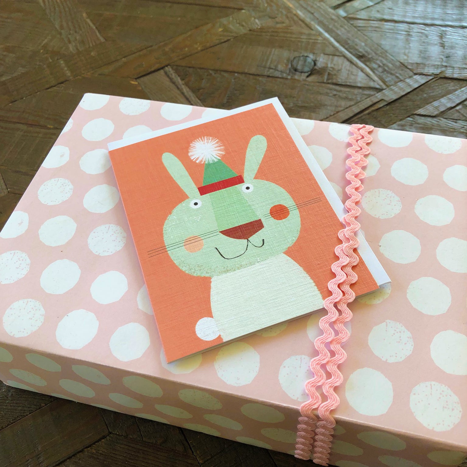 KAB04 mini rabbit greetings card