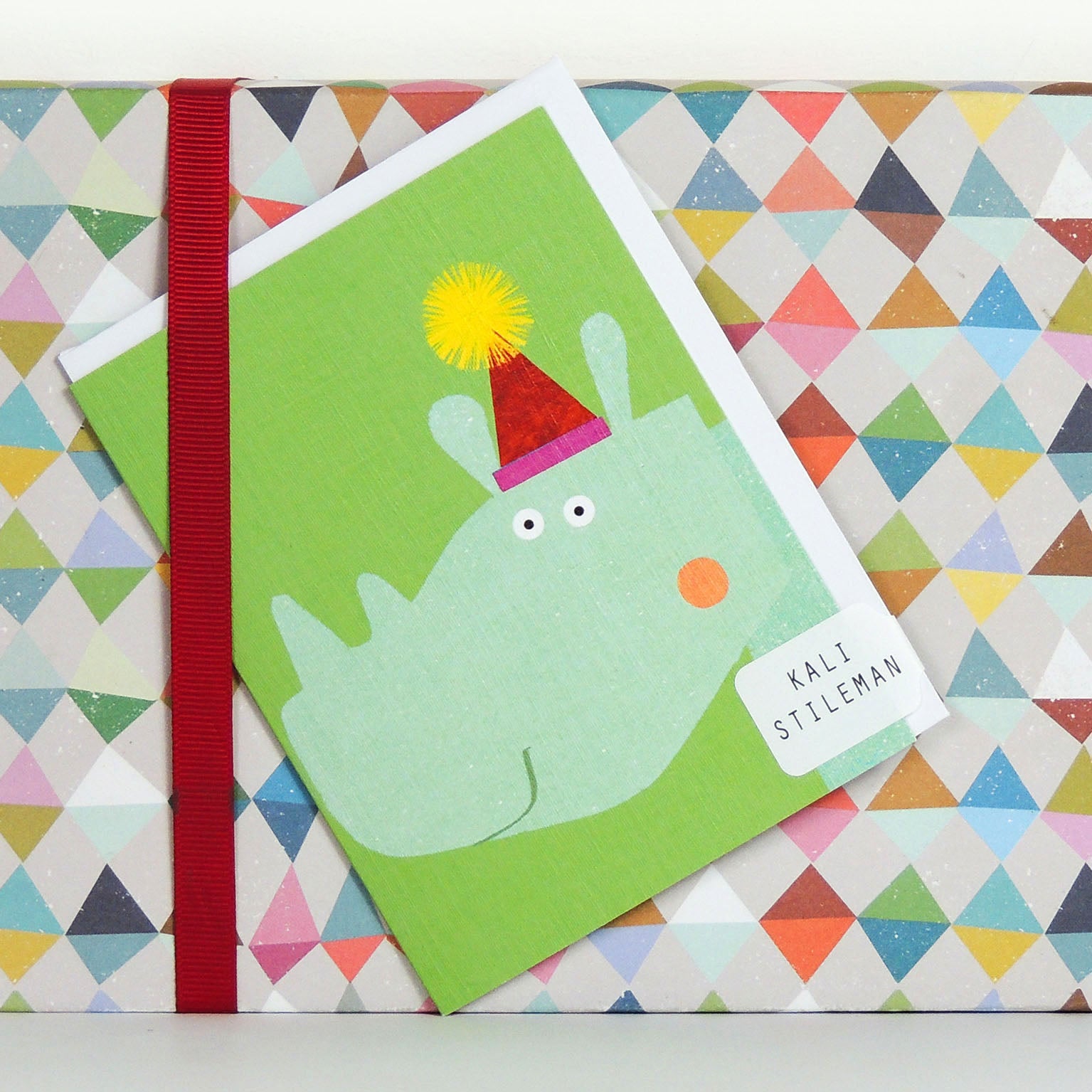 KAB07 mini rhino greetings card