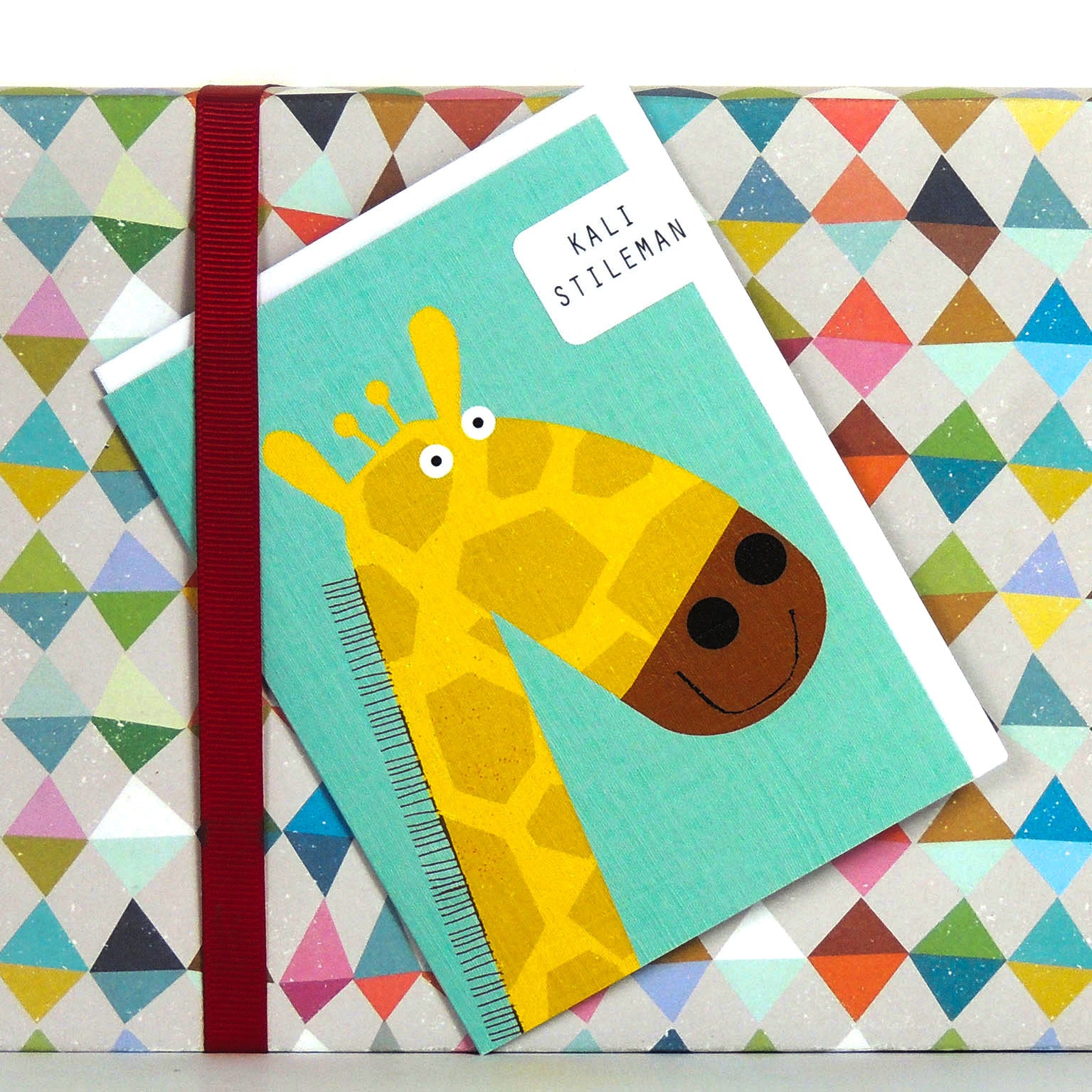 KAB08 mini giraffe greetings card
