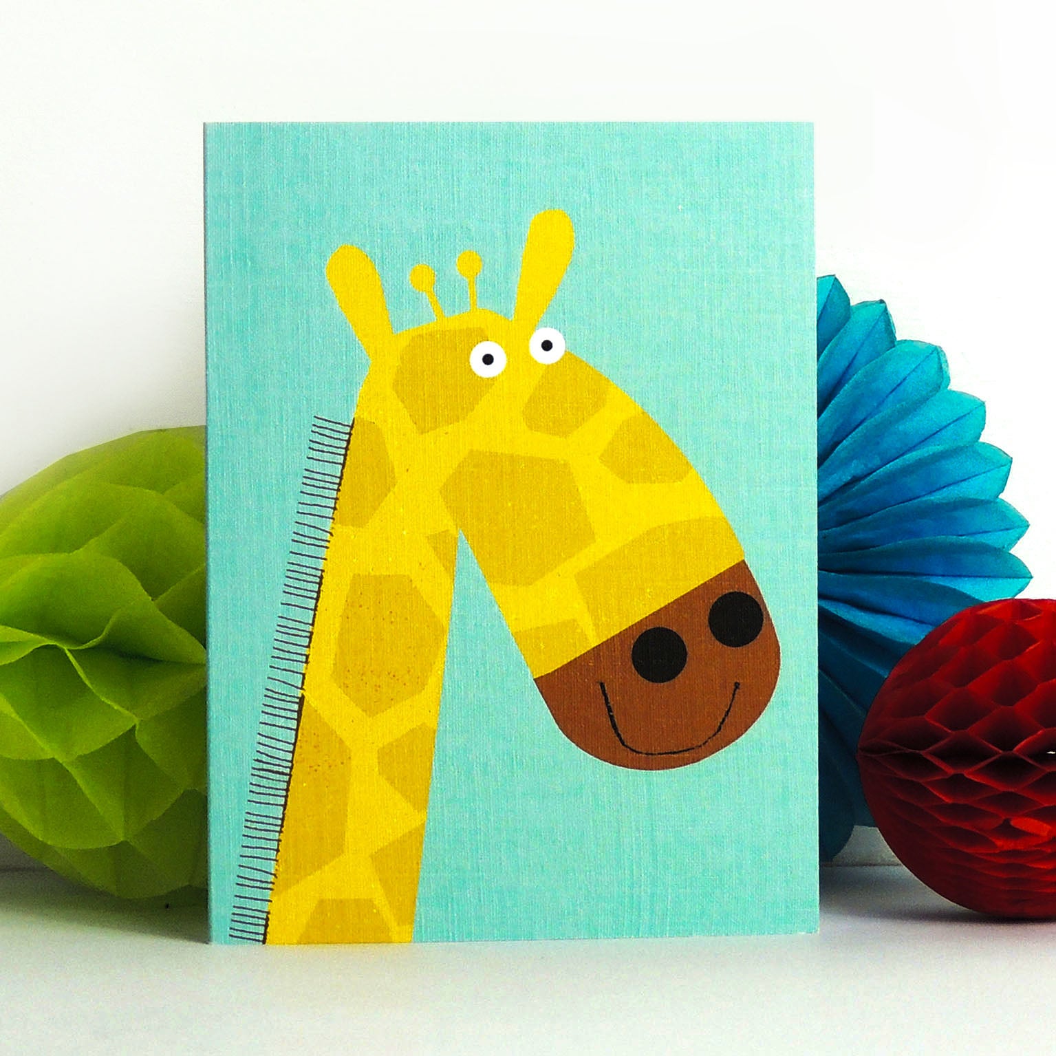 KAB08 mini giraffe greetings card