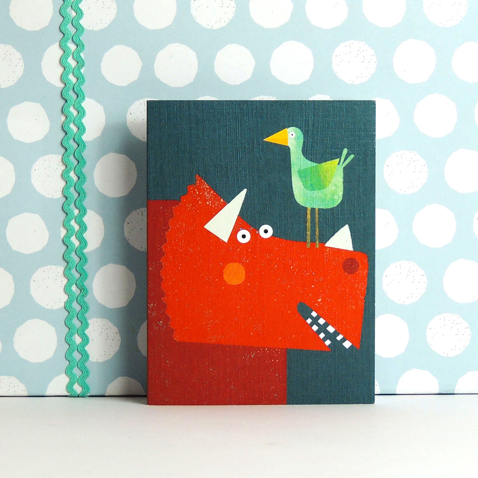 KAB11 mini triceratops greetings card