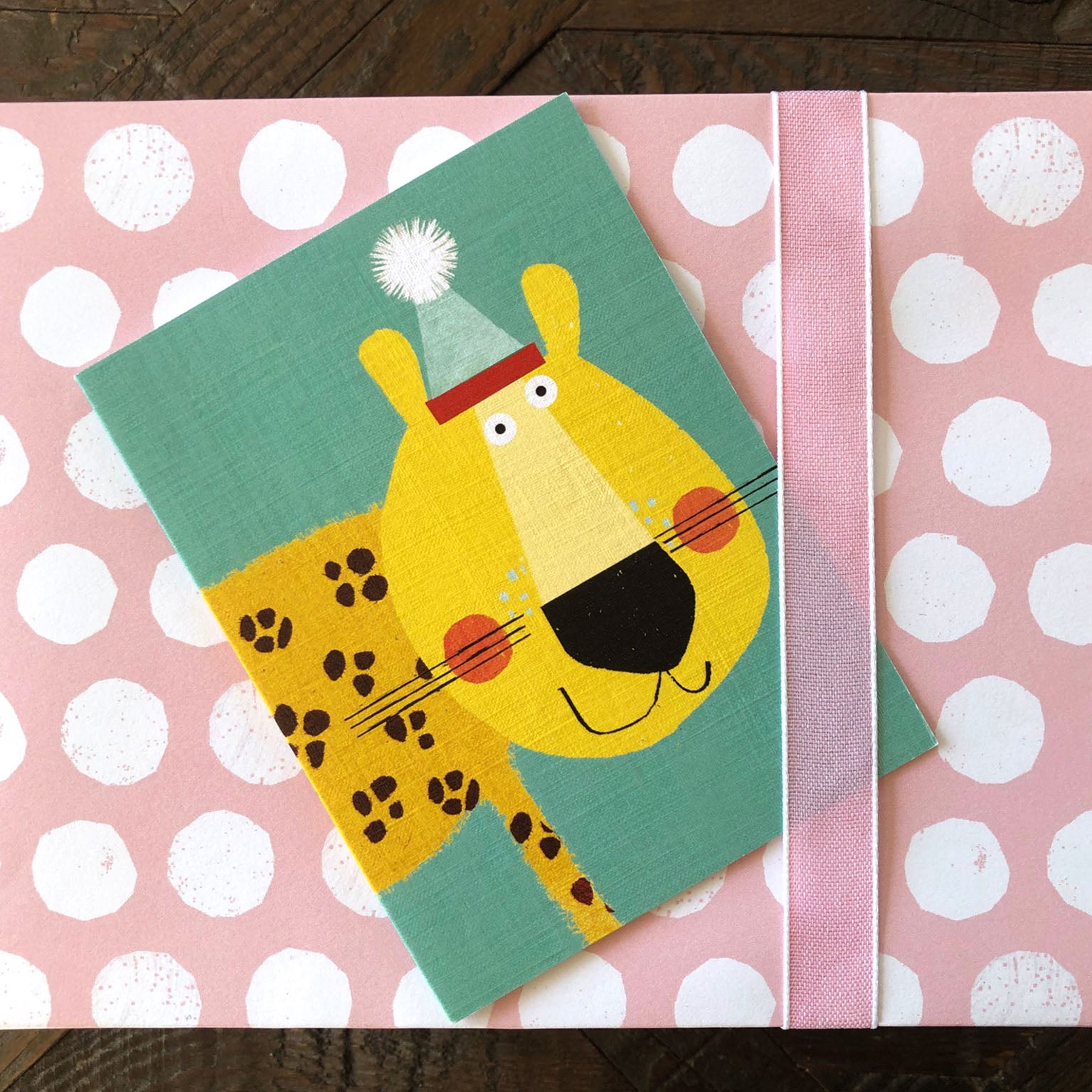 KAB13 mini cheetah greetings card