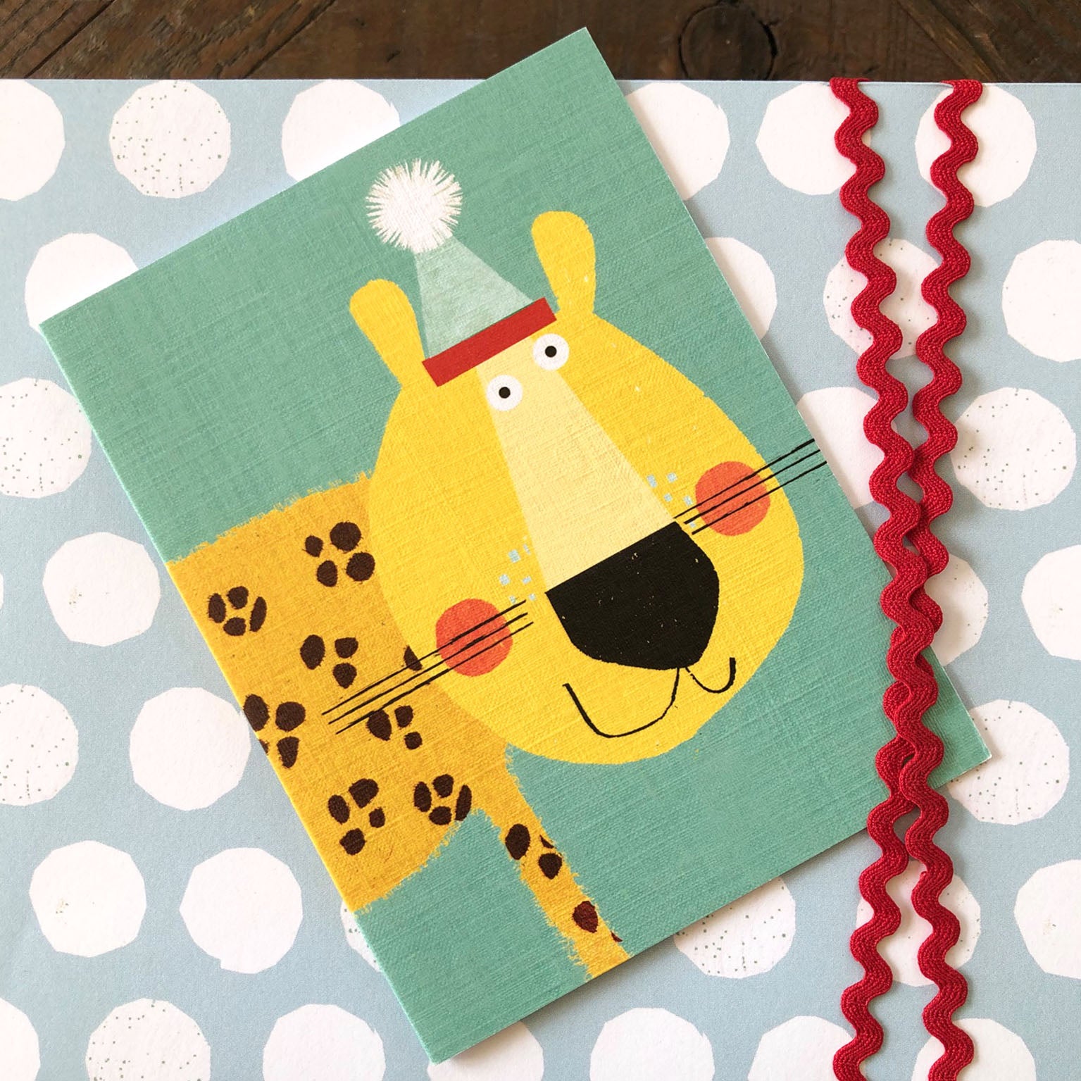 KAB13 mini cheetah greetings card