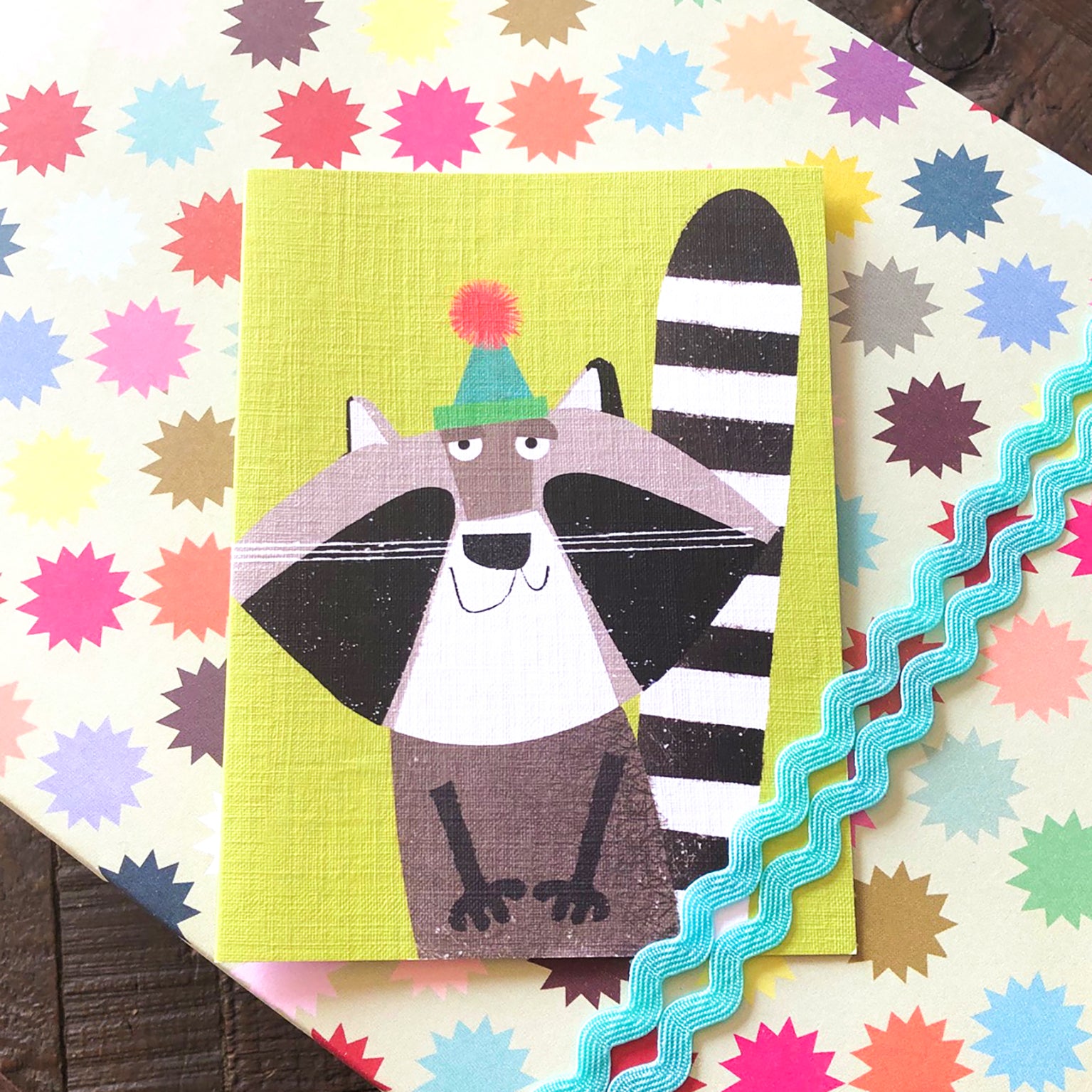 KAB24 mini raccoon greetings card