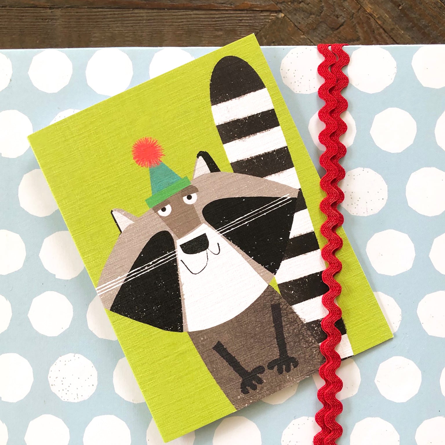 KAB24 mini raccoon greetings card