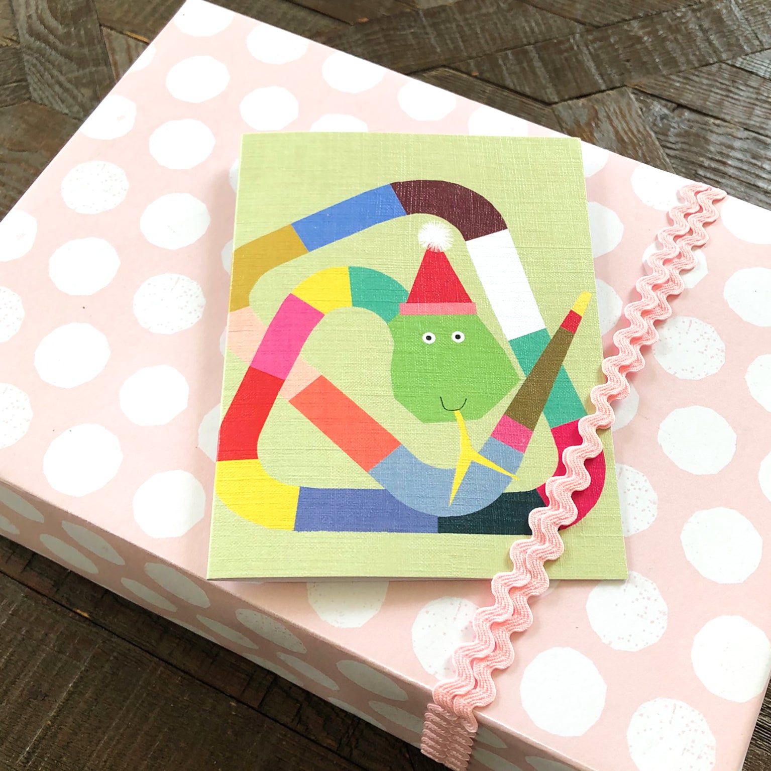 KAB27 mini snake greetings card