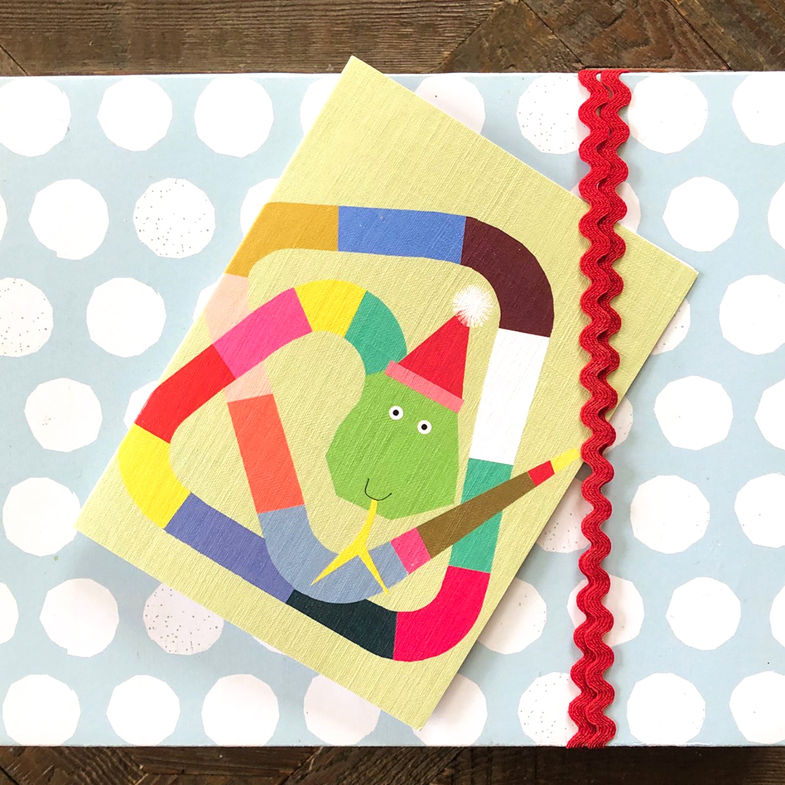 KAB27 mini snake greetings card