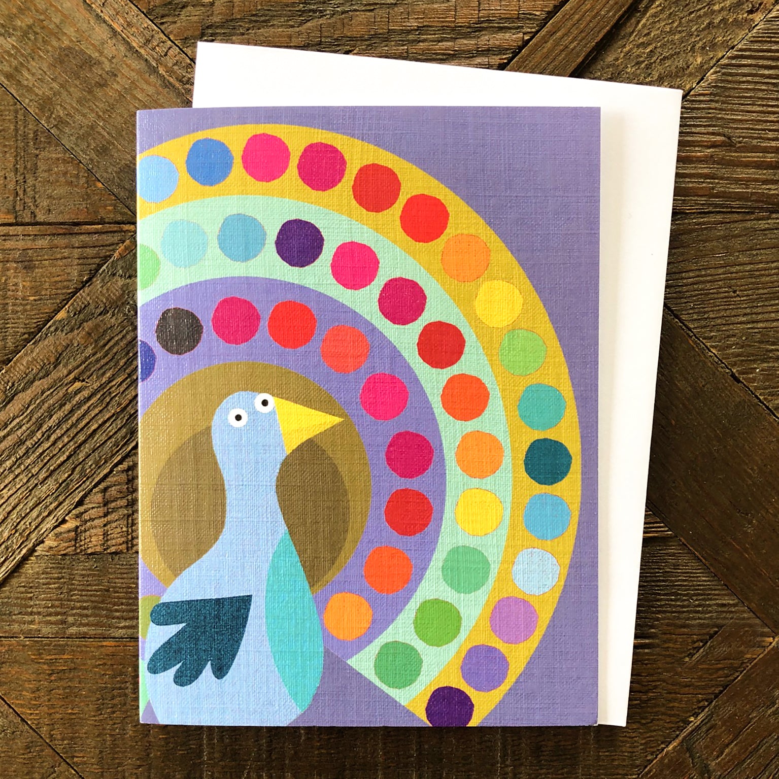 KAB30 mini peacock greetings card