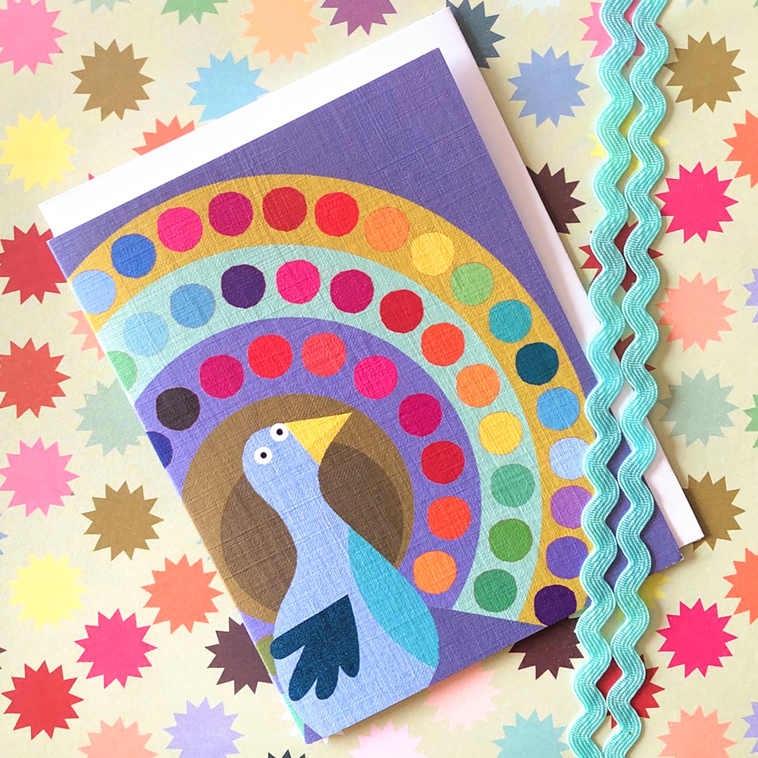 KAB30 mini peacock greetings card