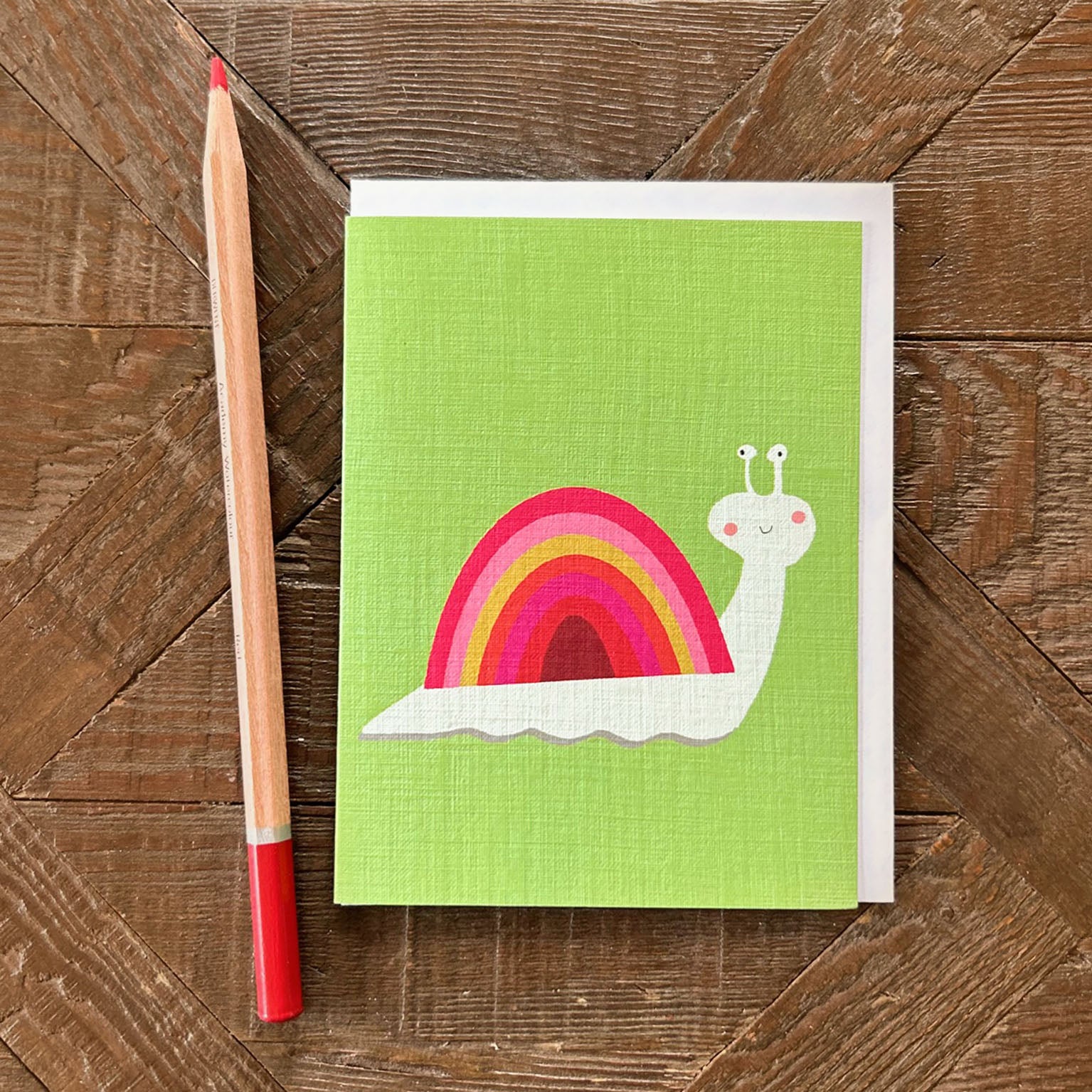 KAB34 mini snail greetings card