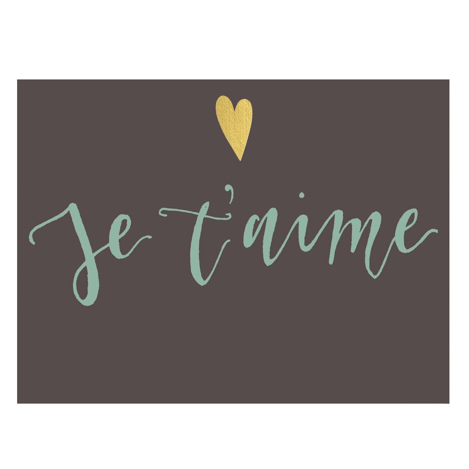 KBW16 mini gold foiled je t'aime card