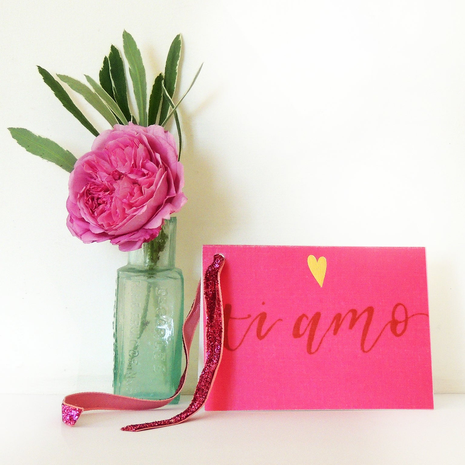 KBW24 mini gold foiled ti amo card