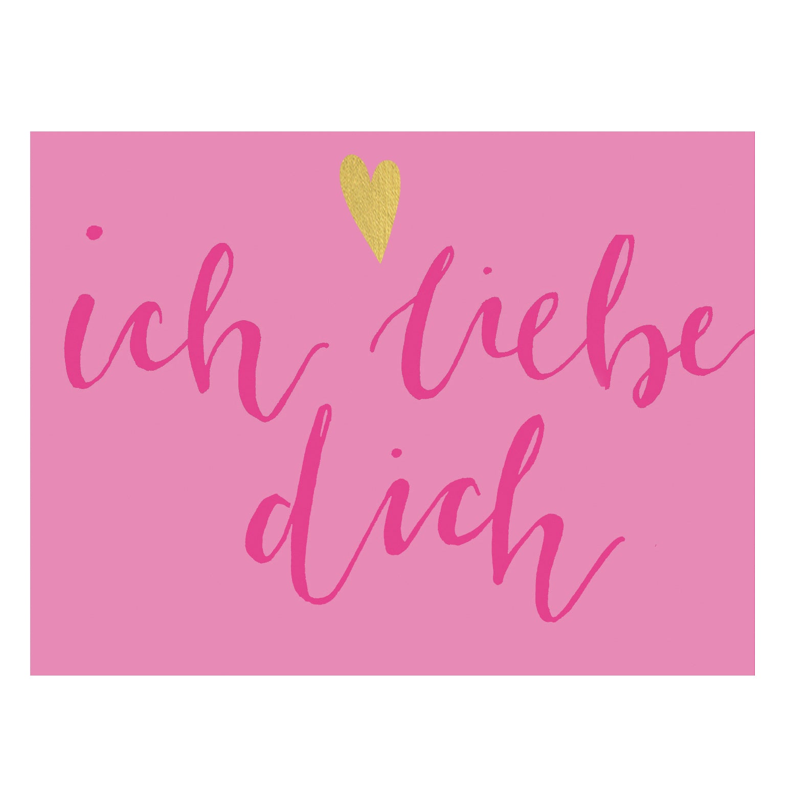 KBW27 mini gold foiled ich liebe dich card