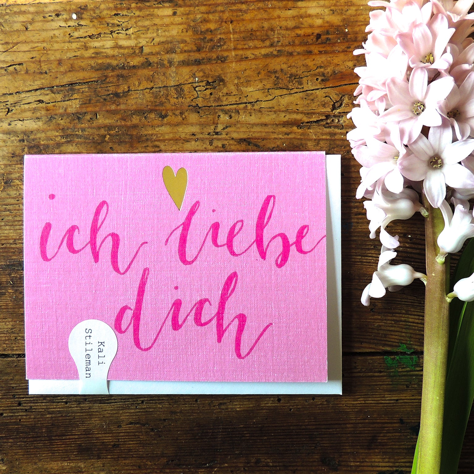 KBW27 mini gold foiled ich liebe dich card